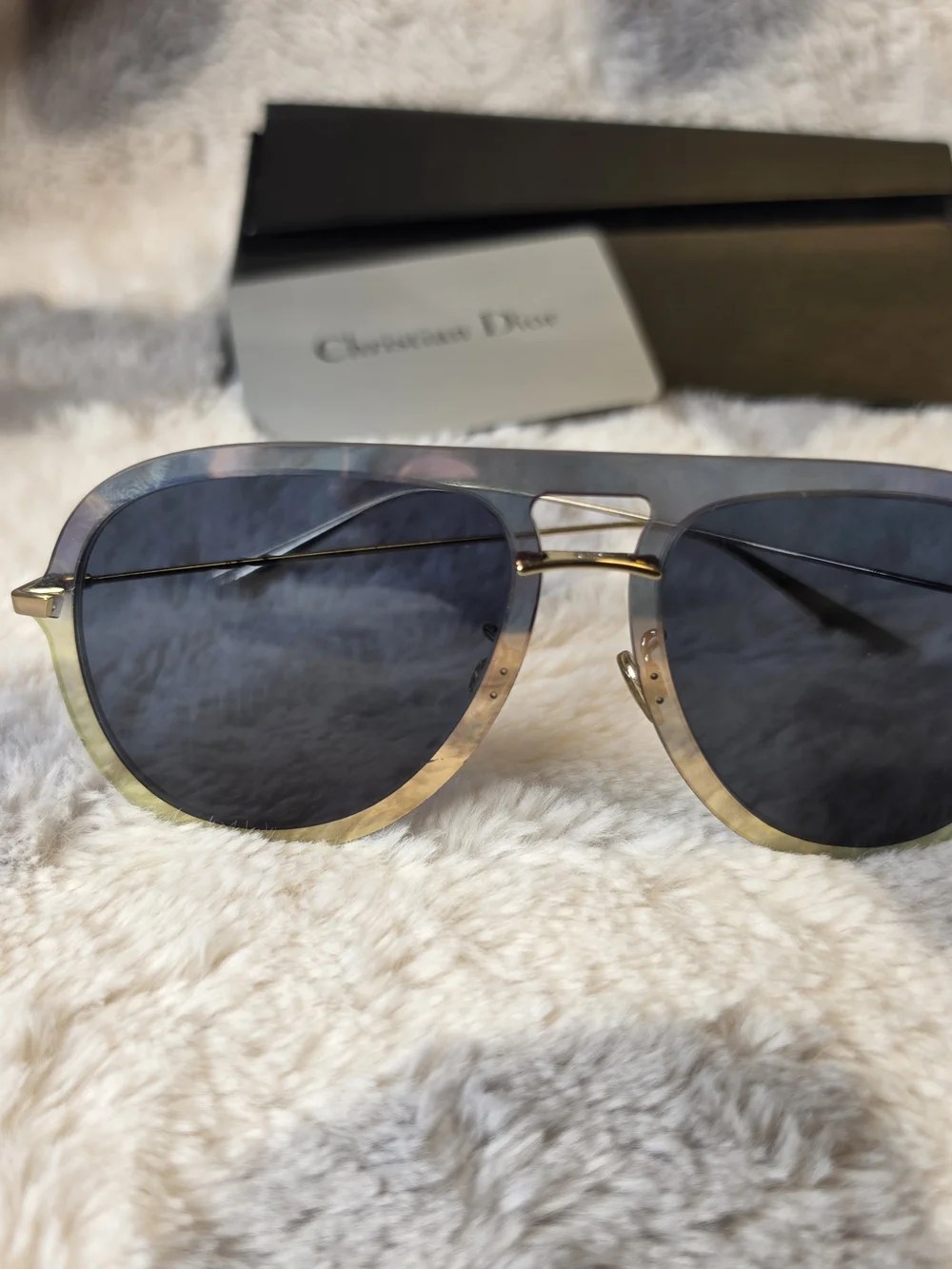 Dior Unisex Silver Aviator Sunglasses - Silver/Blue
